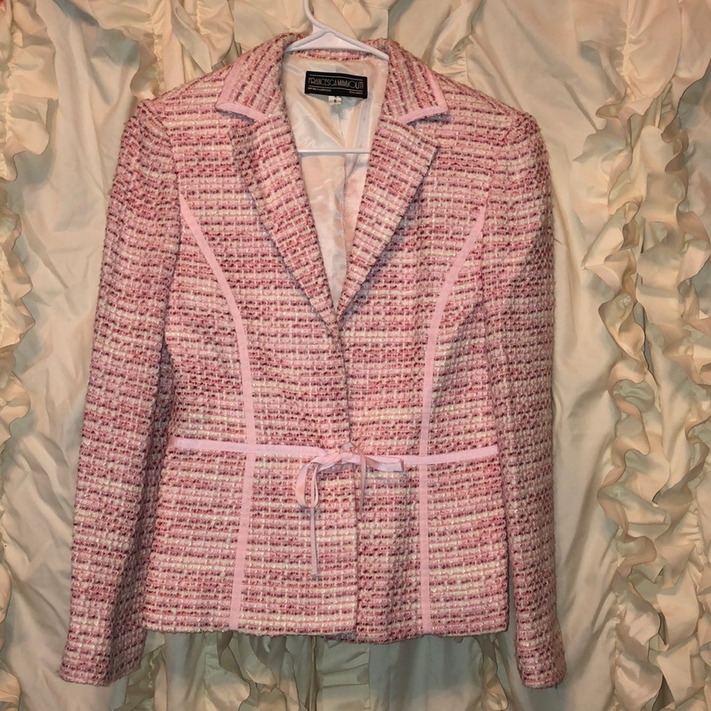 Boucle Knit Pink Suit Size 6
